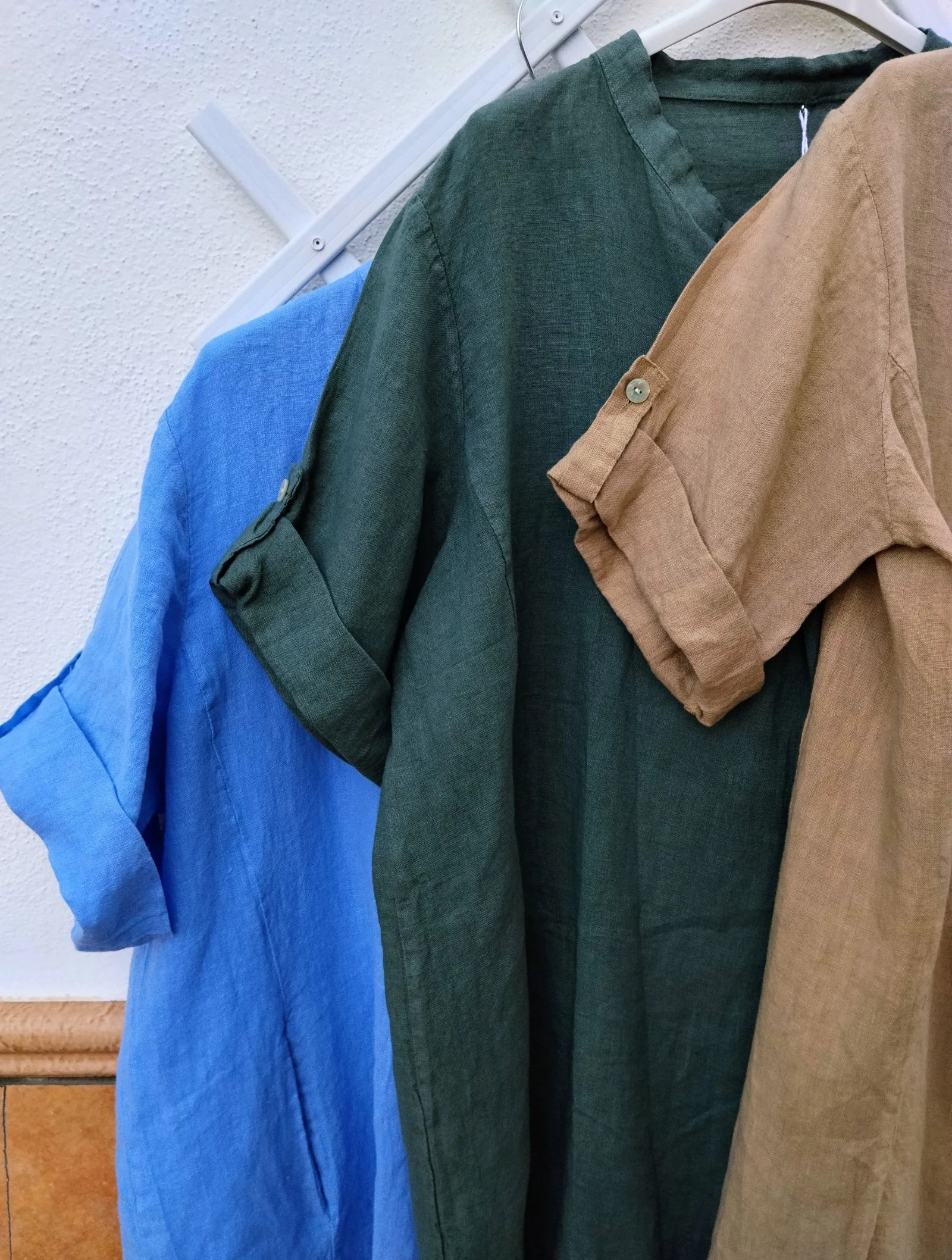 Vestido de lino con mangas cortas y bolsillos nuevo  – photo 4